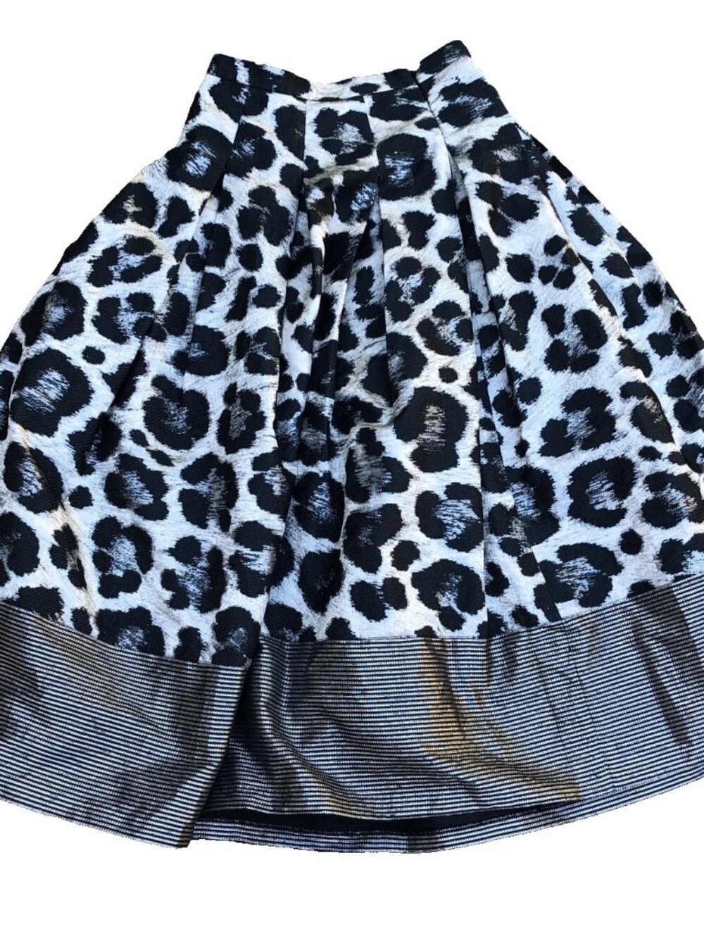 SACHIN + BABI NOIR Designer Skirt Women's 0 Cheetah Silk Embroidered Midi